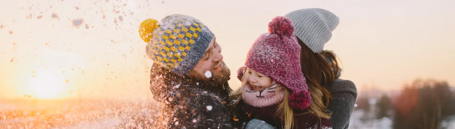 Familie im Winter