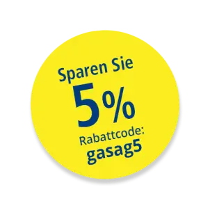 Gelber Störer: 5 Prozent Rabatt mit dem Rabattcode gasag5 